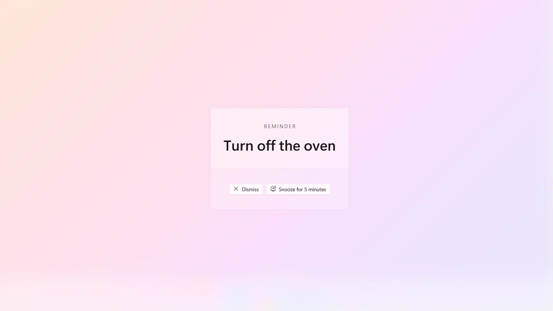 Full-screen reminder