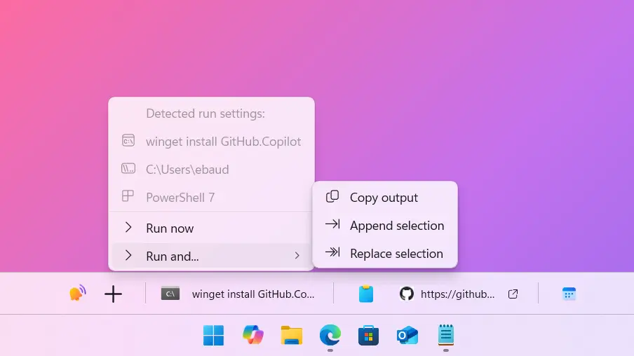 Context menu