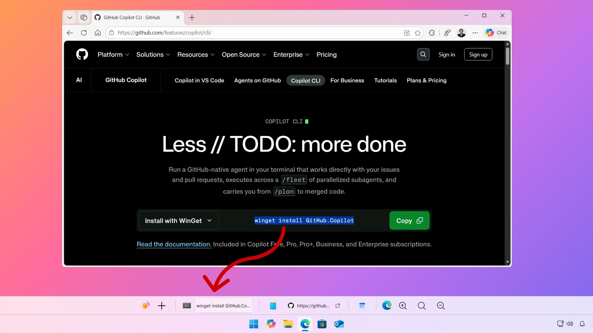 The Inline Terminal extension on the WindowSill bar