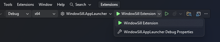 Visual Studio debug configuration