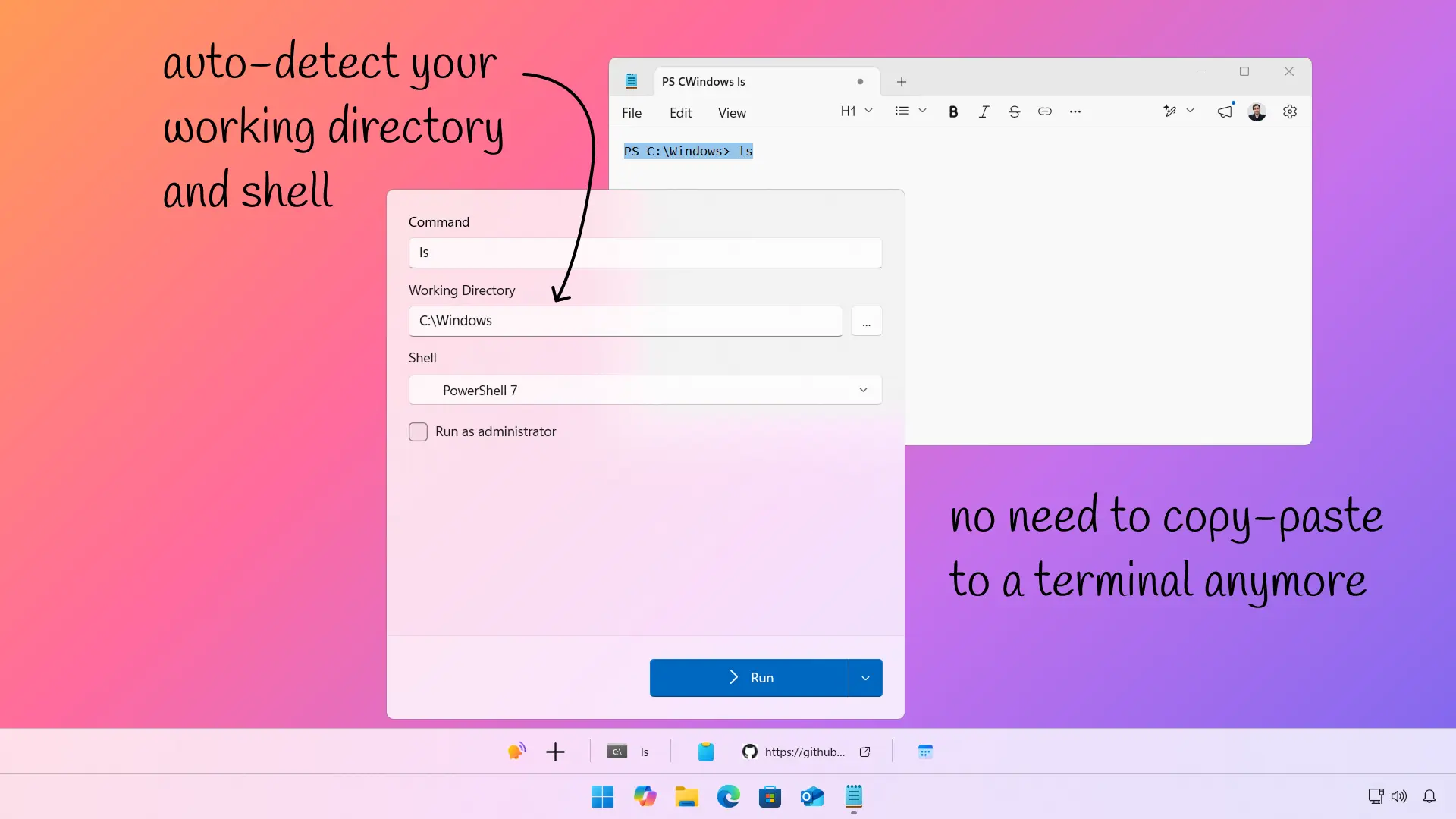 Inline Terminal hero screenshot
