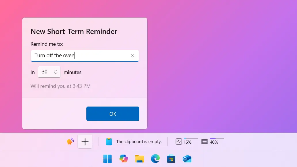 Short Term Reminder hero screenshot